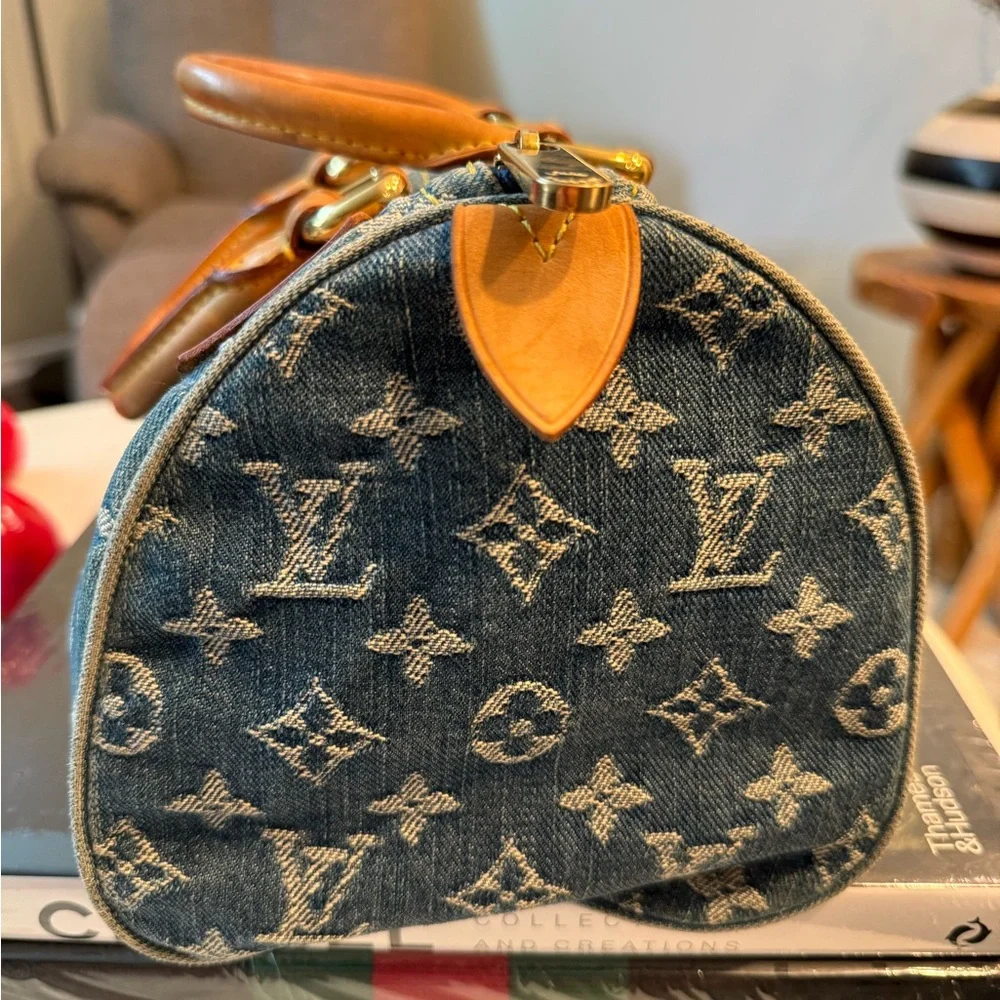 AUTH Louis Vuitton Denim NEO SPEEDY handbag - Picture 4 of 16